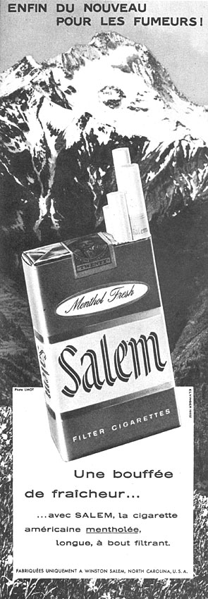 Publicité Salem 1958