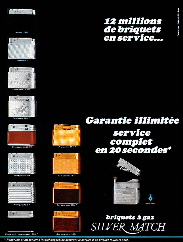 Publicité Silver Match 1968