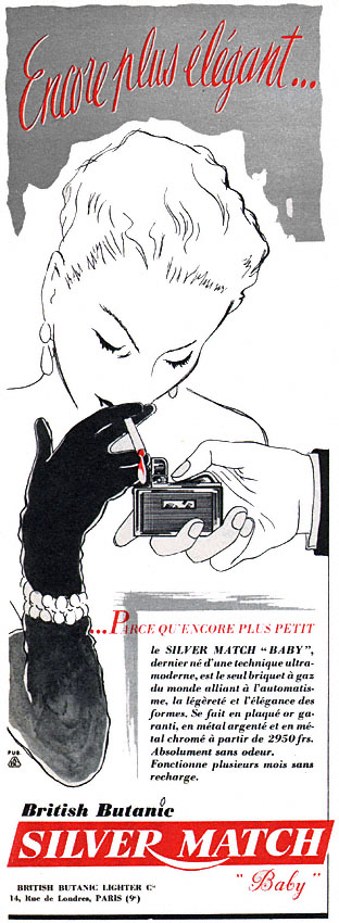 Publicité Silver Match 1954