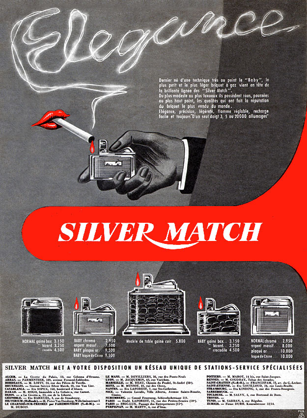 Publicité Silver Match 1955