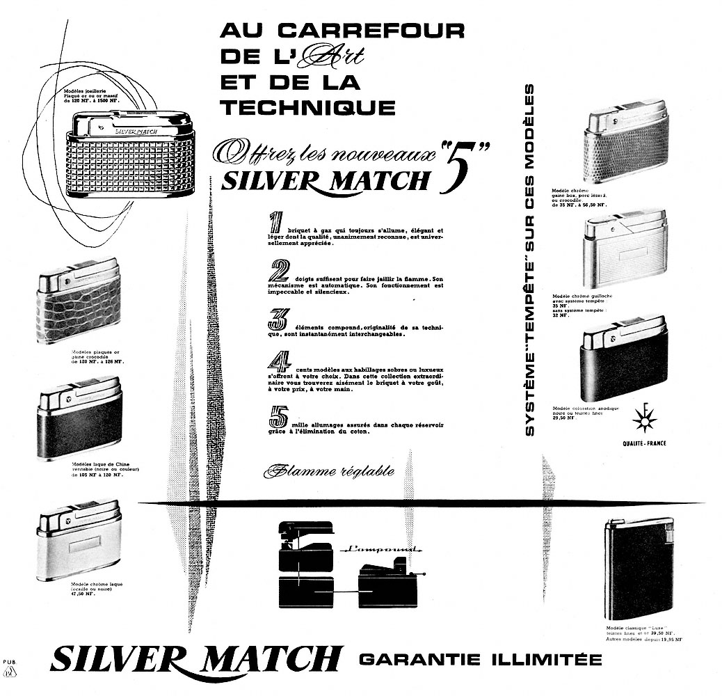 Publicité Silver Match 1960