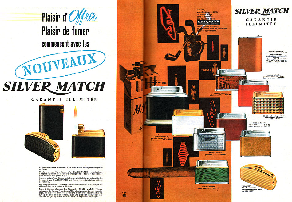 Publicité Silver Match 1961