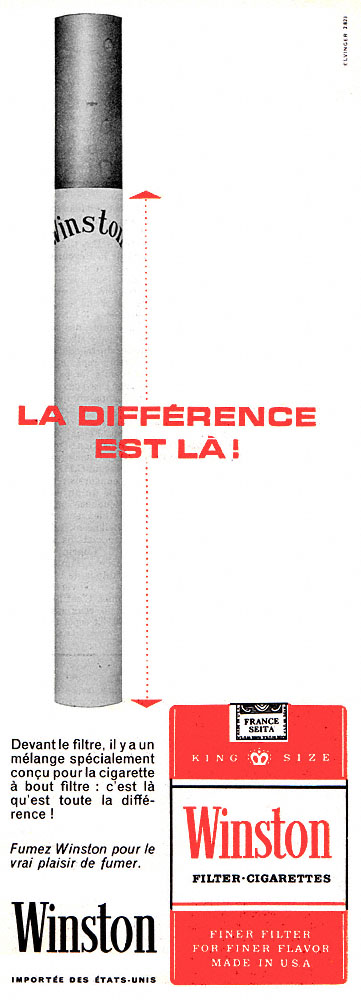 Publicité Winston 1961