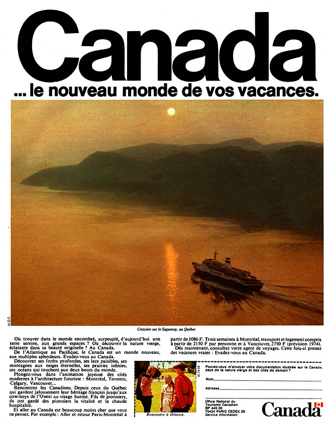 Publicité Canada 1974