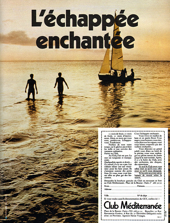 Publicité Club Mditerranne 1970