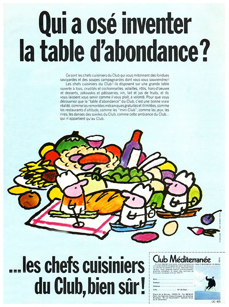 Publicit� Club M�diterrann�e 1970