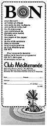 Publicité Club Méditerrannée 1971
