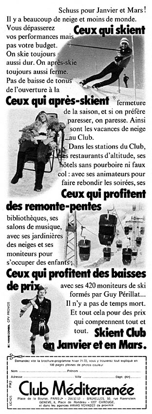 Publicité Club Mditerranne 1971