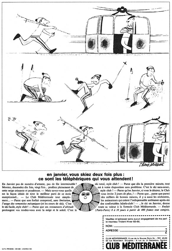 Publicité Club M�diterrann�e 1965