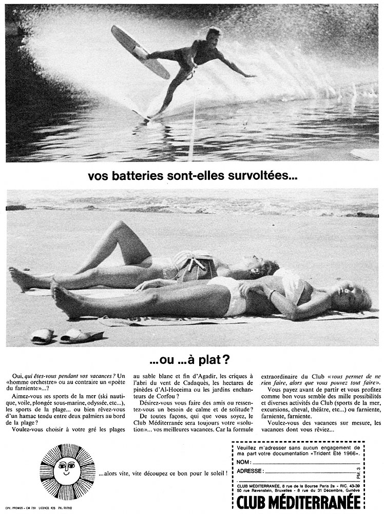 Publicit� Club M�diterrann�e 1966