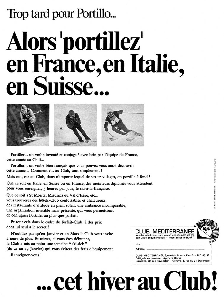 Publicit� Club M�diterrann�e 1966