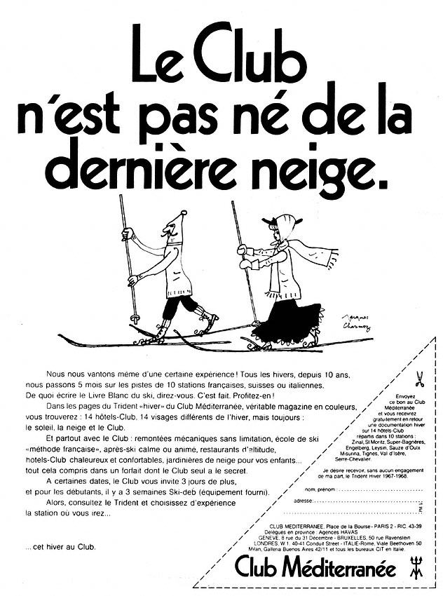 Publicité Club Mditerranne 1967