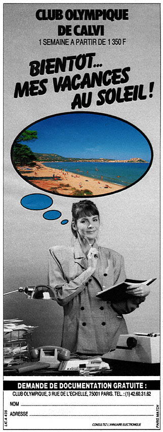 Publicité Club Olympique 1989