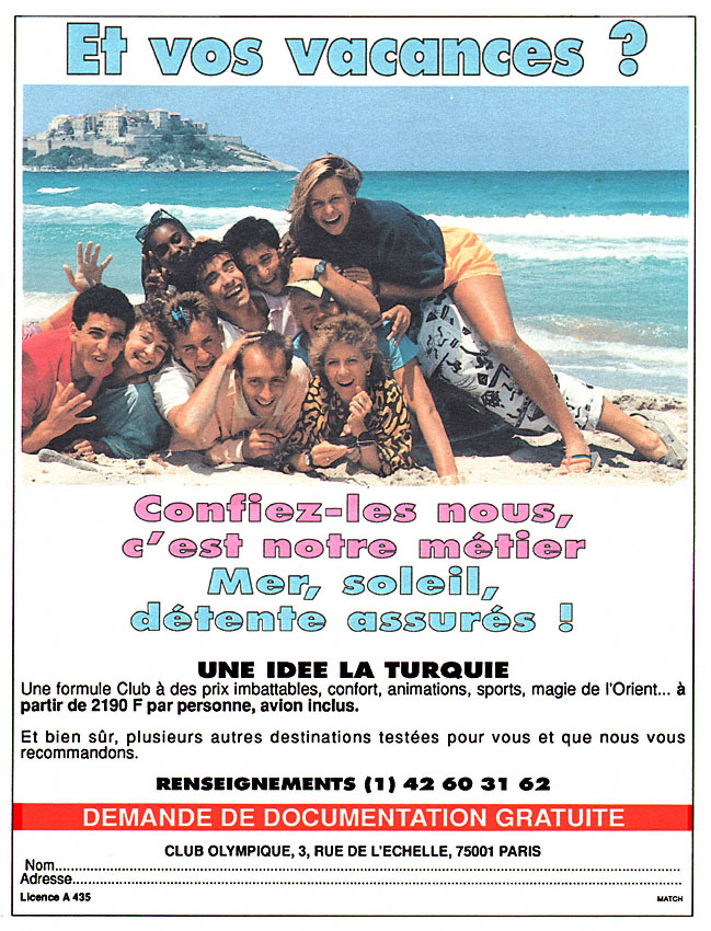 Publicité Club Olympique 1992