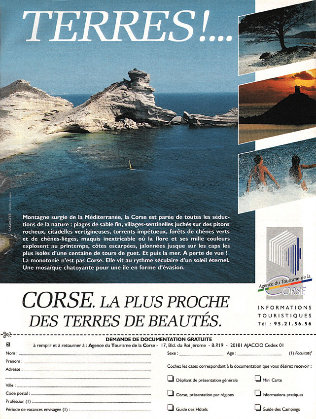 Publicité Corse 1995