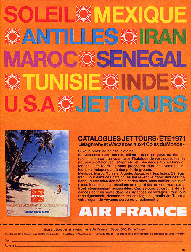 Publicité Jet Tours 1971