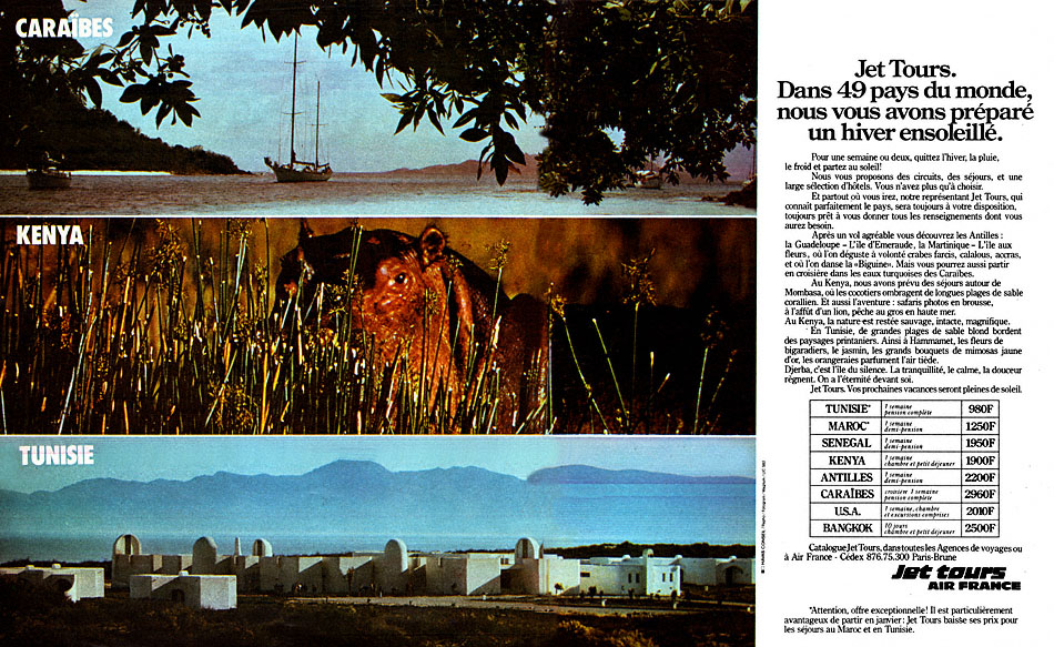 Publicité Jet Tours 1974