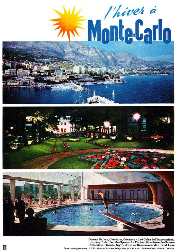 Publicité Monte-Carlo 1962