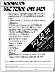 Publicit Roumanie 1985