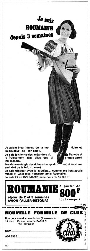 Publicité Roumanie 1968