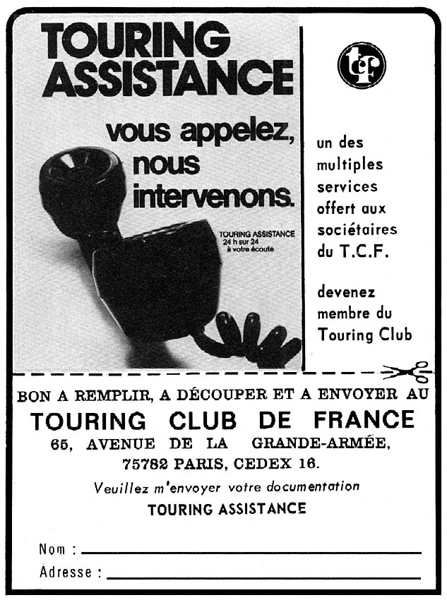 Publicité Touring Club 1978