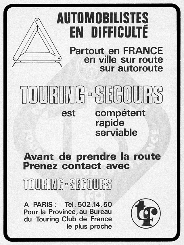 Publicité Touring Club 1978