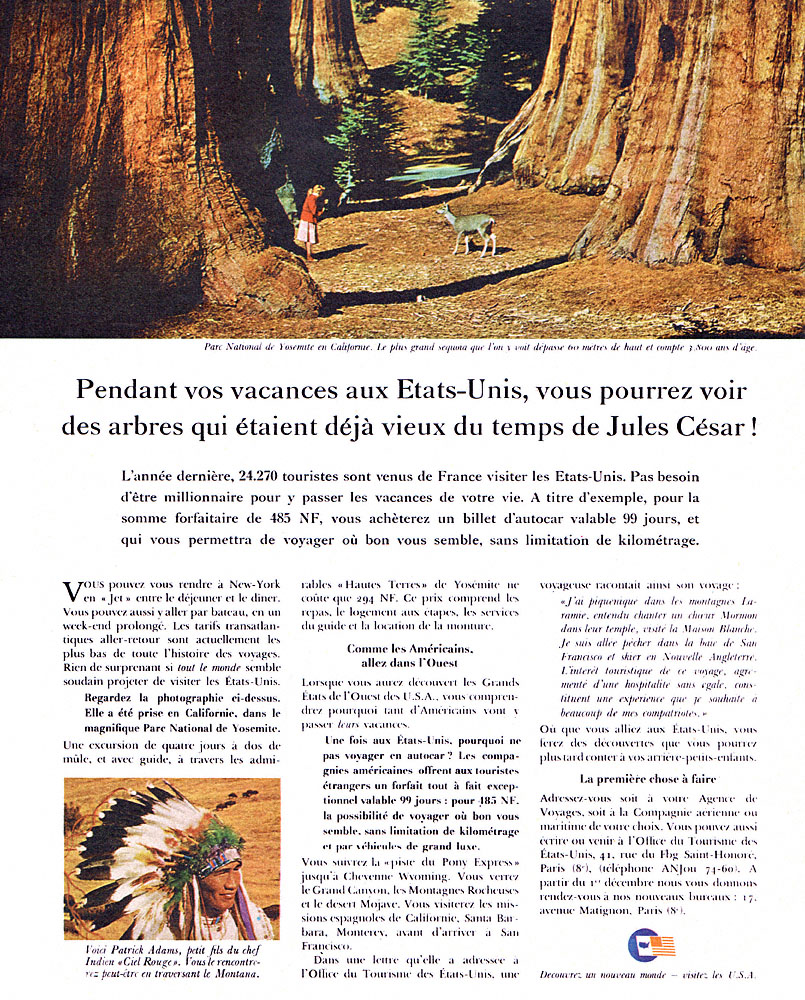 Publicité Usa 1962