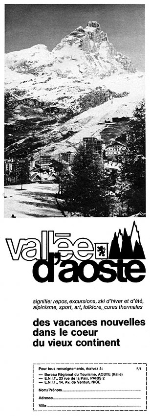 Publicité Val Aoste 1972