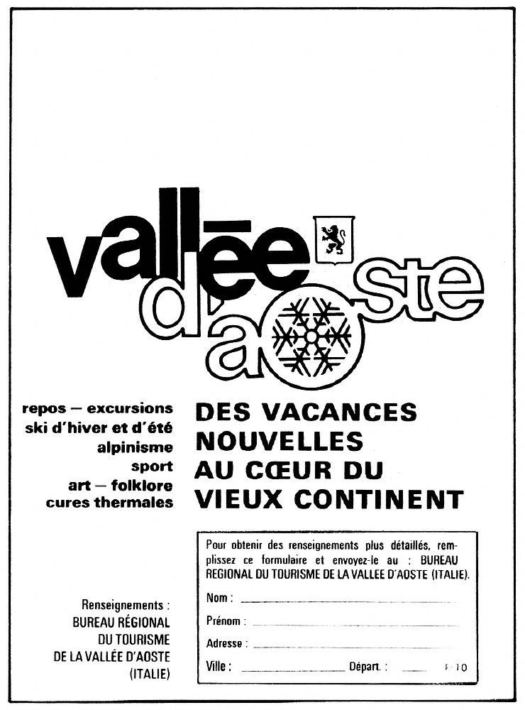Publicit� Val Aoste 1968