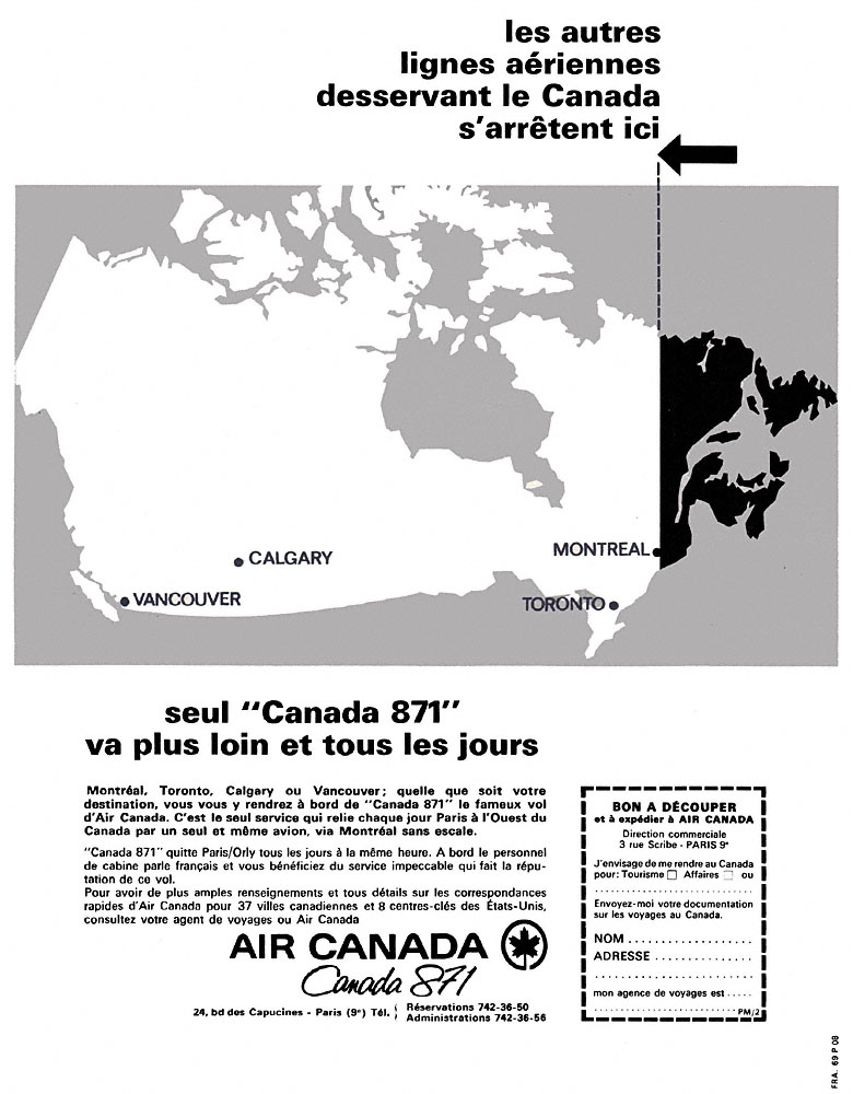 Publicit� Air Canada 1969