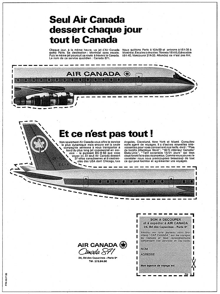 Publicit� Air Canada 1969
