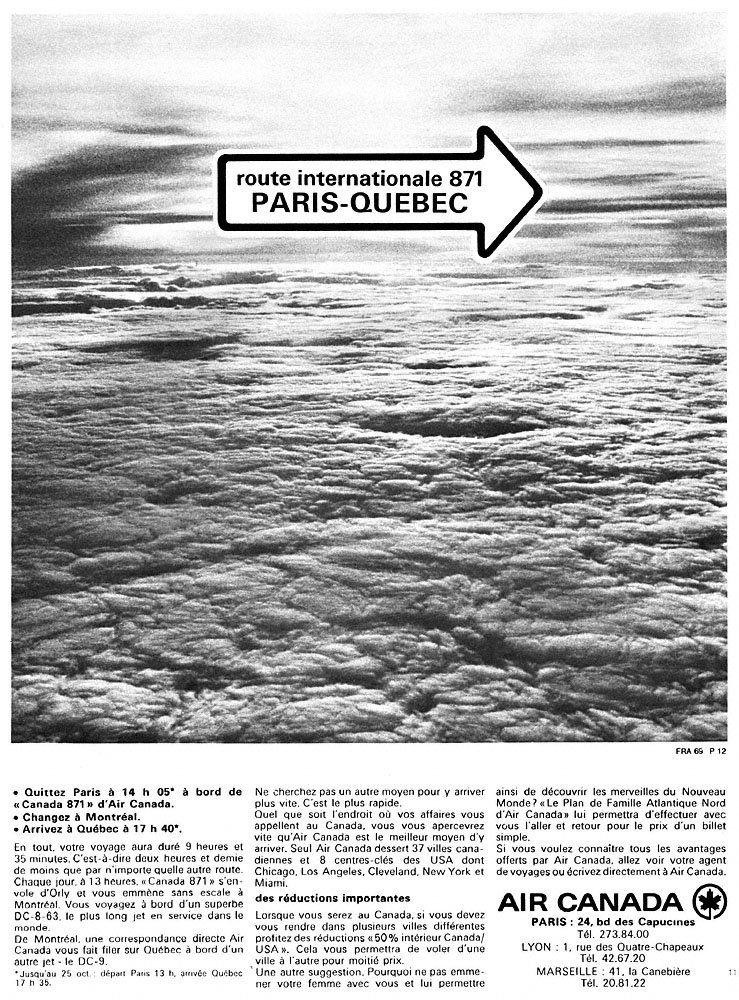 Publicit� Air Canada 1969