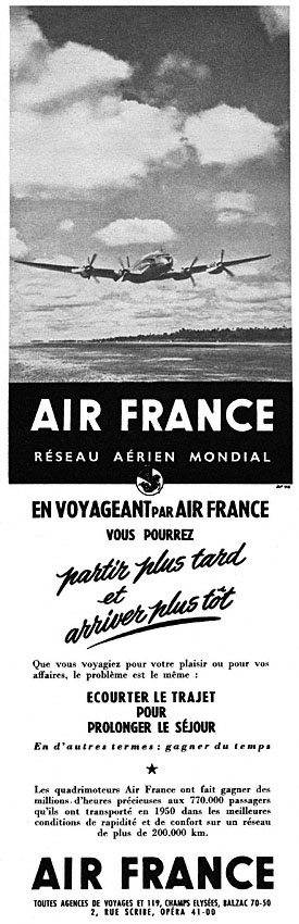 Publicité Air France 1951