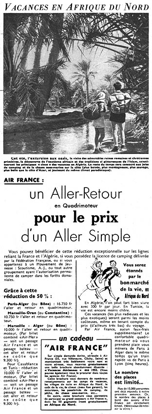 Publicité Air France 1952