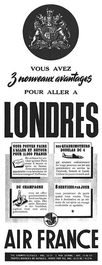 Publicité Air France 1949