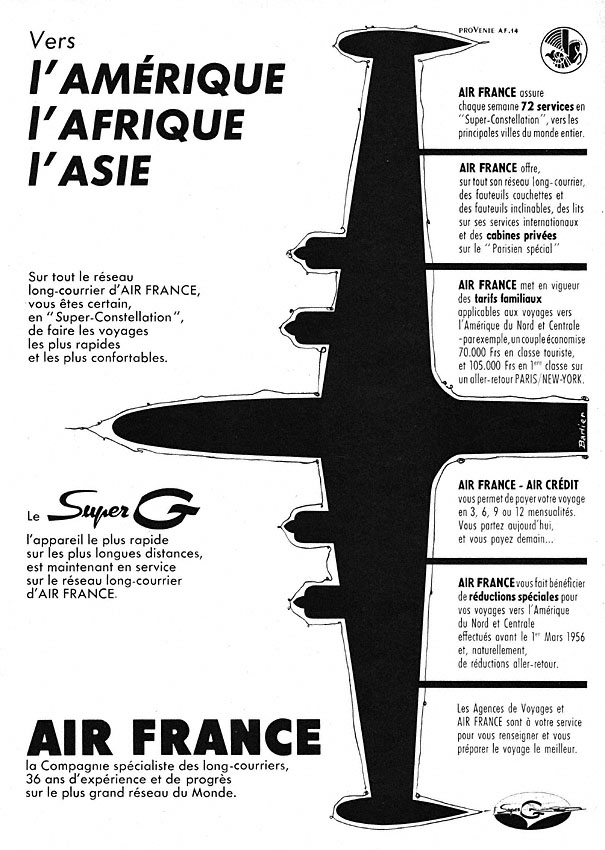 Publicité Air France 1955