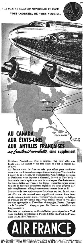 Publicité Air France 1950