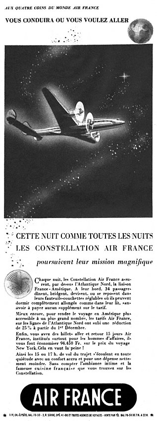 Publicité Air France 1950