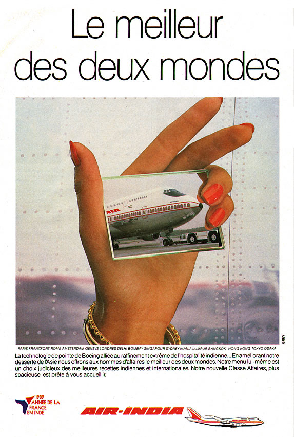 Publicité Air India 1989