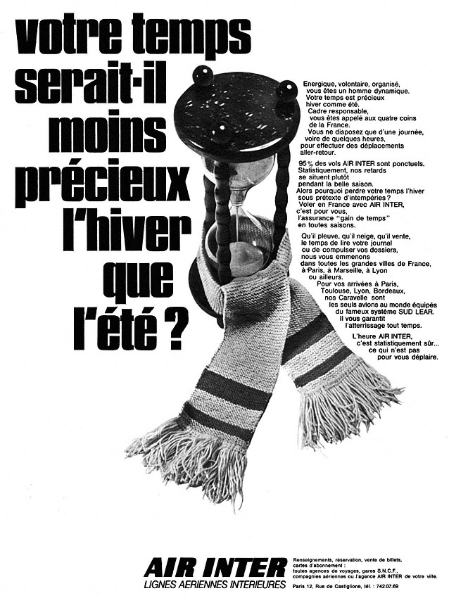 Publicité Air Inter 1969