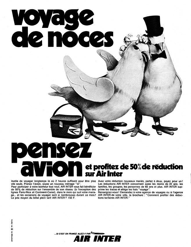 Publicité Air Inter 1970