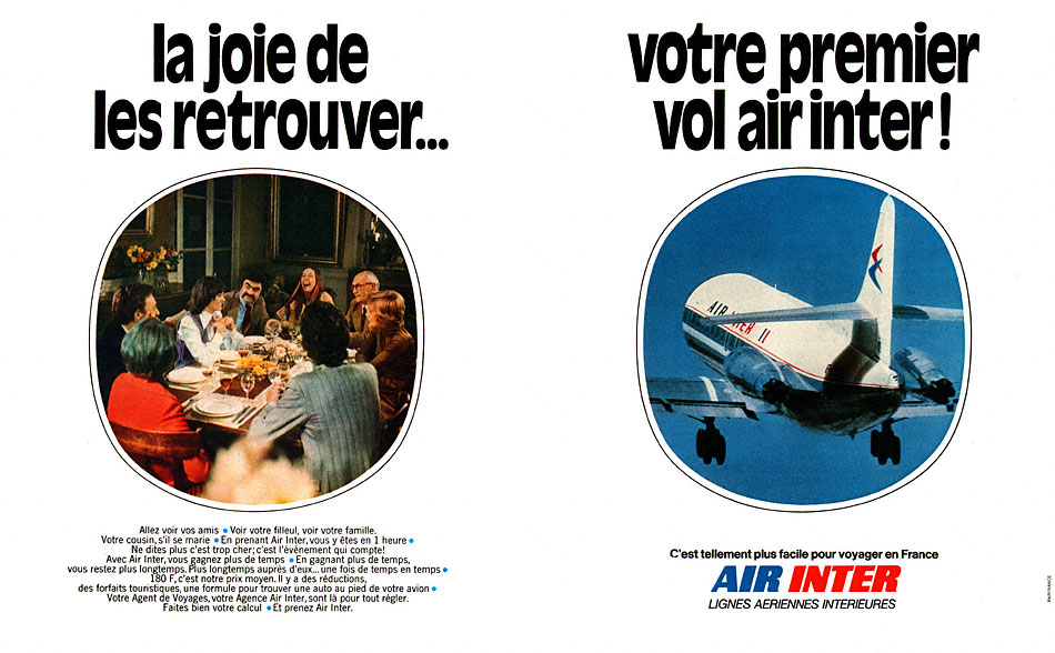 Publicité Air Inter 1973