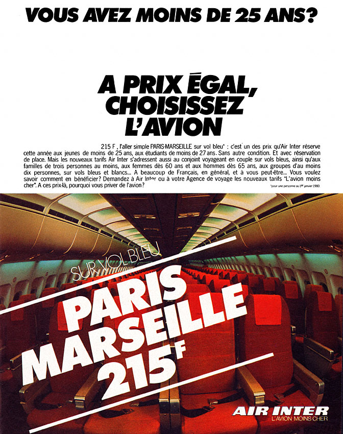 Publicité Air Inter 1980