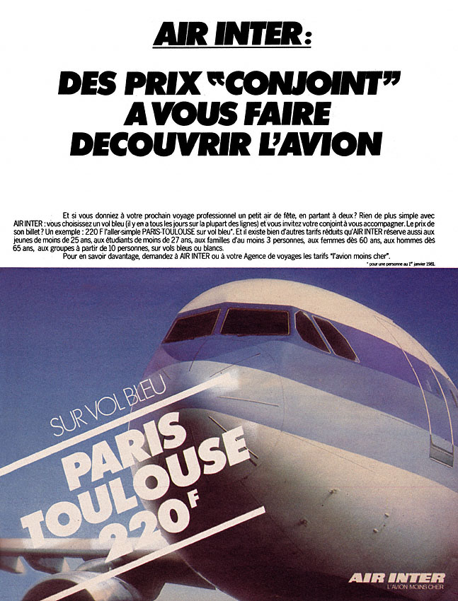 Publicité Air Inter 1981