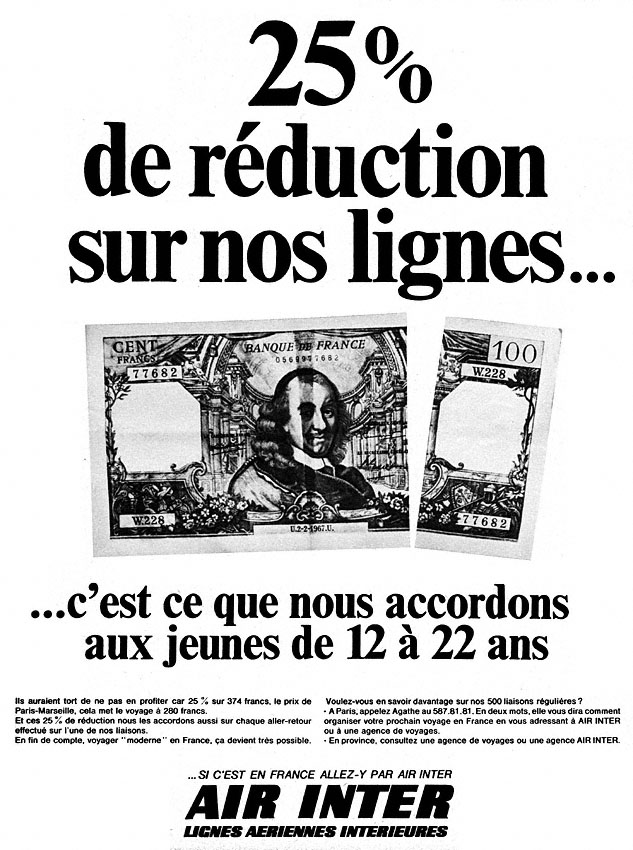 Publicité Air Inter 1968