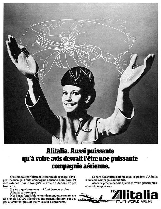 Publicité Alitalia 1970