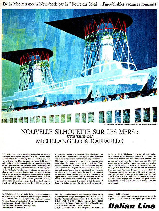 Publicité Italian line 1965