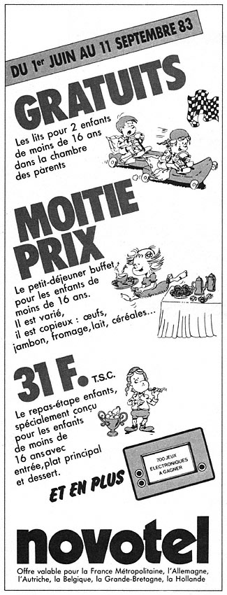 Publicité Novotel 1983