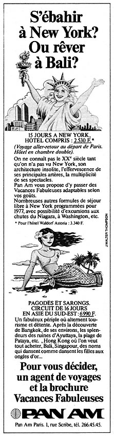 Publicité Pan American 1977