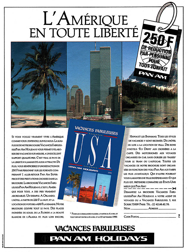 Publicité Pan American 1990